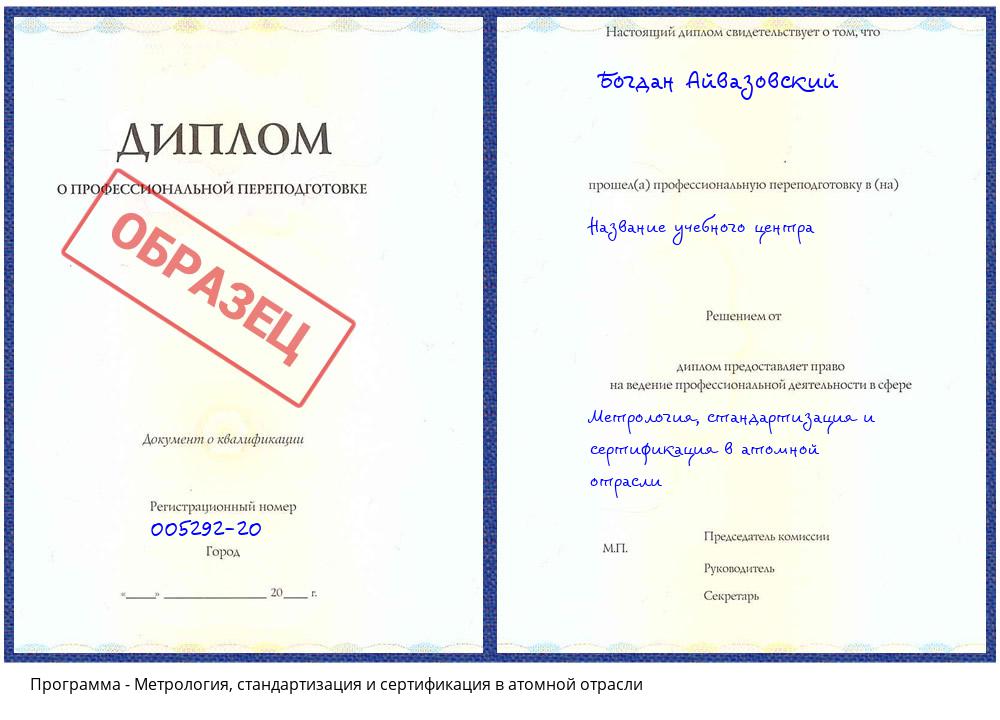Метрология, стандартизация и сертификация в атомной отрасли Курск