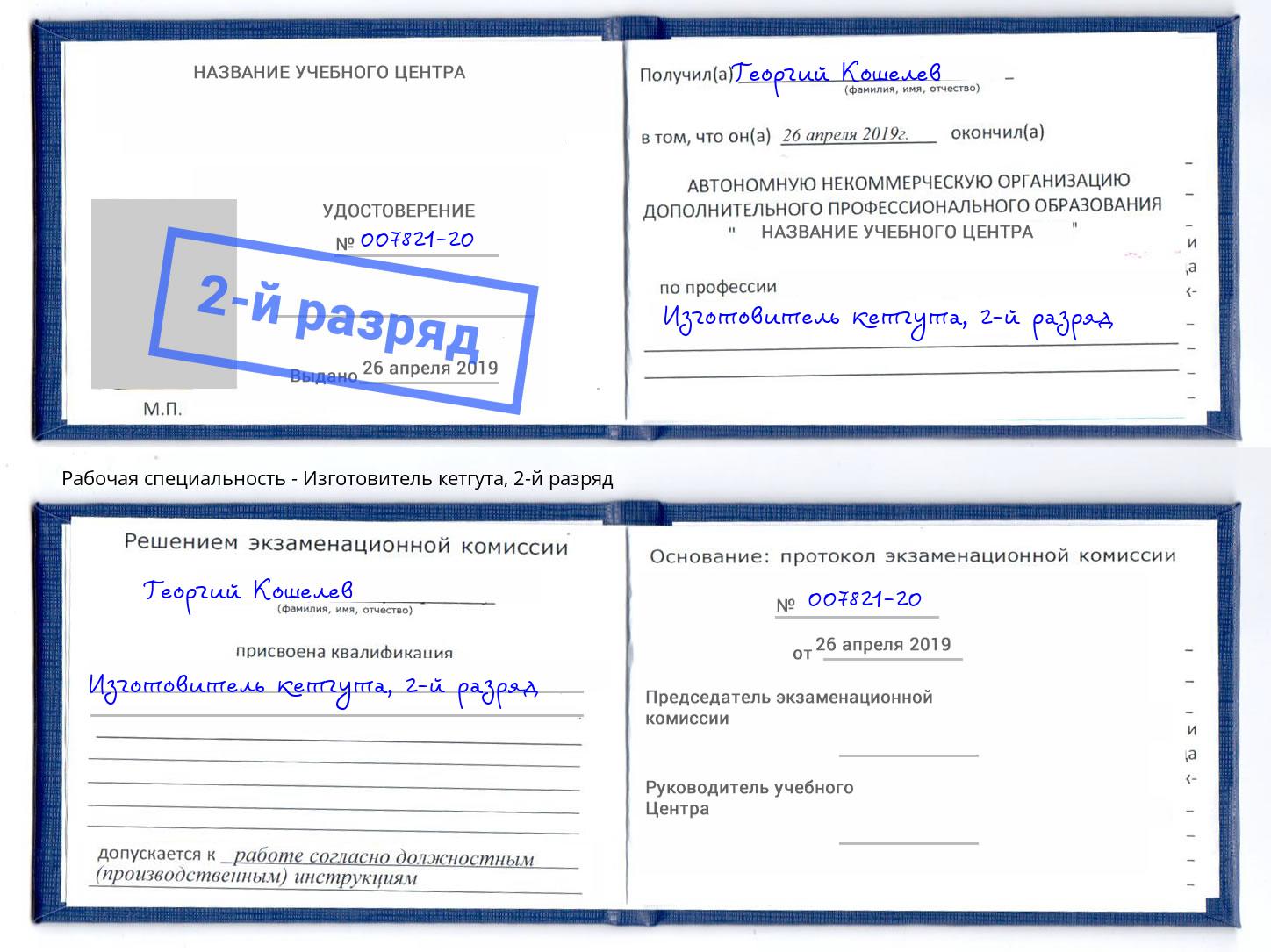 корочка 2-й разряд Изготовитель кетгута Курск